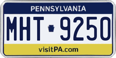 PA license plate MHT9250