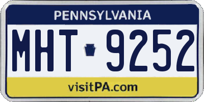 PA license plate MHT9252