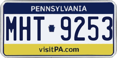 PA license plate MHT9253