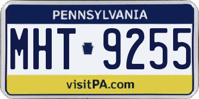 PA license plate MHT9255