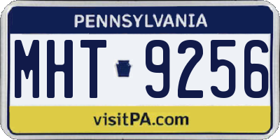 PA license plate MHT9256