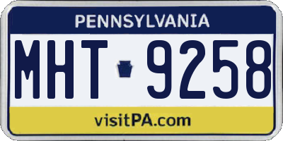 PA license plate MHT9258