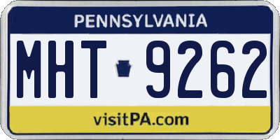 PA license plate MHT9262
