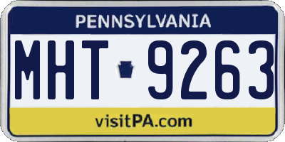 PA license plate MHT9263
