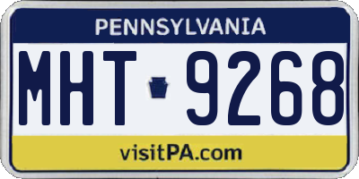 PA license plate MHT9268