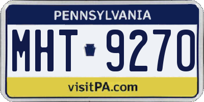 PA license plate MHT9270