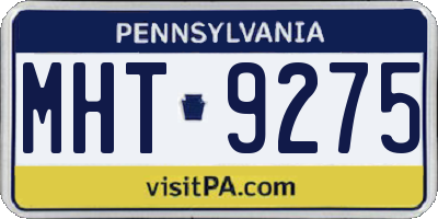 PA license plate MHT9275