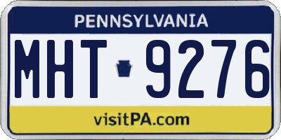 PA license plate MHT9276
