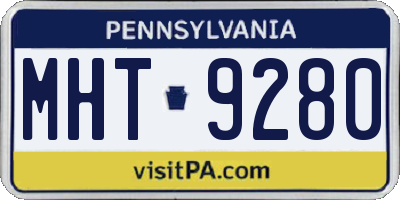 PA license plate MHT9280