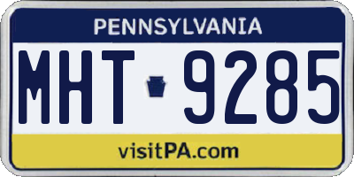 PA license plate MHT9285