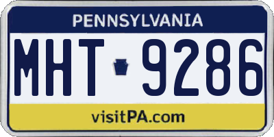 PA license plate MHT9286