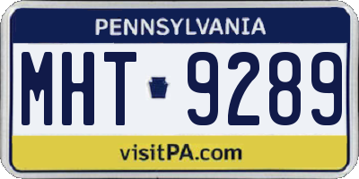 PA license plate MHT9289