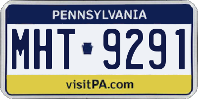 PA license plate MHT9291