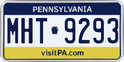 PA license plate MHT9293
