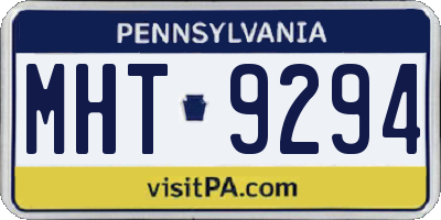 PA license plate MHT9294