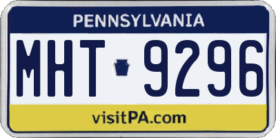 PA license plate MHT9296