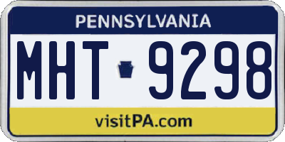 PA license plate MHT9298