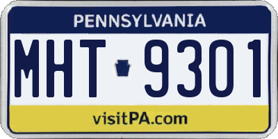 PA license plate MHT9301