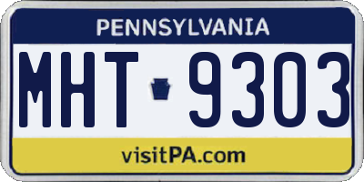 PA license plate MHT9303