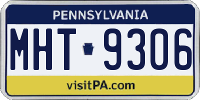 PA license plate MHT9306