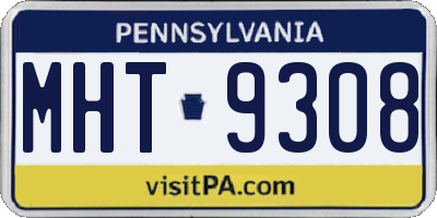 PA license plate MHT9308
