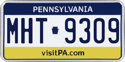 PA license plate MHT9309