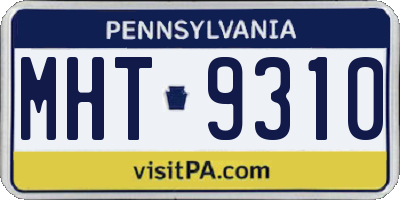 PA license plate MHT9310