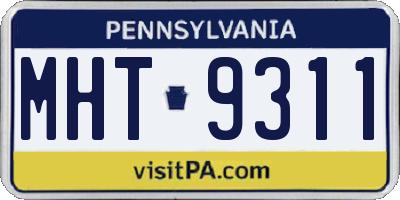 PA license plate MHT9311
