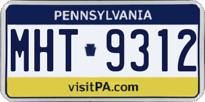 PA license plate MHT9312