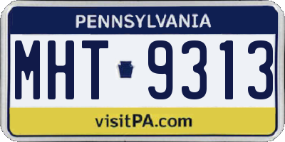 PA license plate MHT9313
