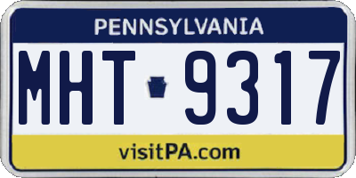 PA license plate MHT9317
