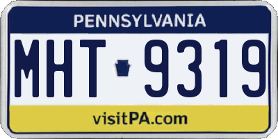 PA license plate MHT9319