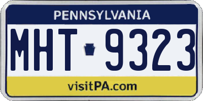 PA license plate MHT9323