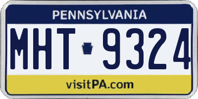PA license plate MHT9324