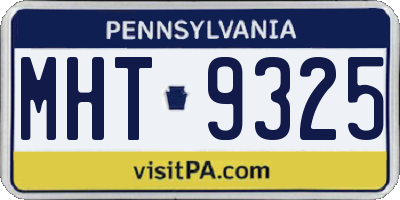 PA license plate MHT9325