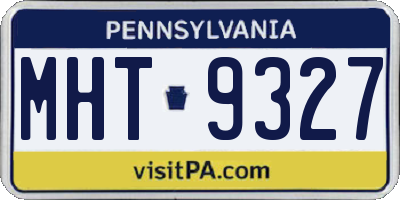 PA license plate MHT9327