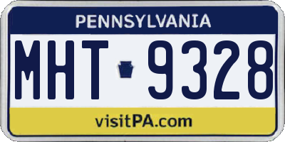 PA license plate MHT9328