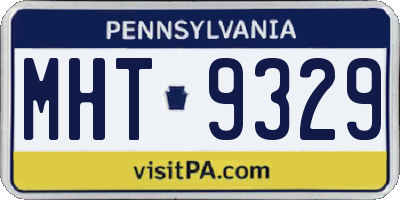PA license plate MHT9329