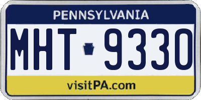 PA license plate MHT9330