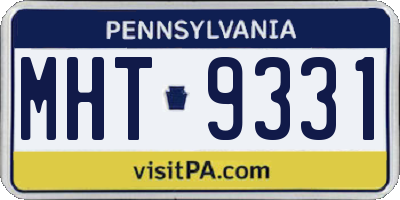 PA license plate MHT9331