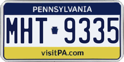 PA license plate MHT9335