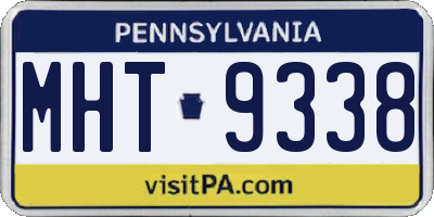PA license plate MHT9338