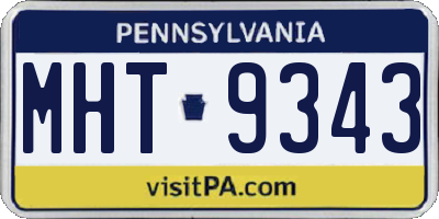 PA license plate MHT9343