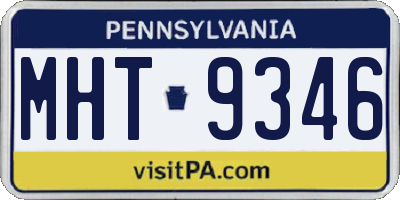 PA license plate MHT9346