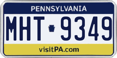 PA license plate MHT9349