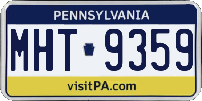 PA license plate MHT9359
