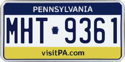 PA license plate MHT9361