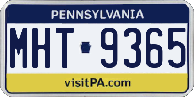 PA license plate MHT9365