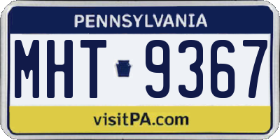 PA license plate MHT9367