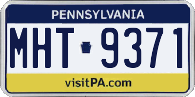 PA license plate MHT9371